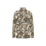 Monkey tropical leaves background Women's Long Sleeve Polo Shirt