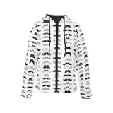 Mustache Beard Pattern Print Design 04 Women's Padded Hooded Jacket