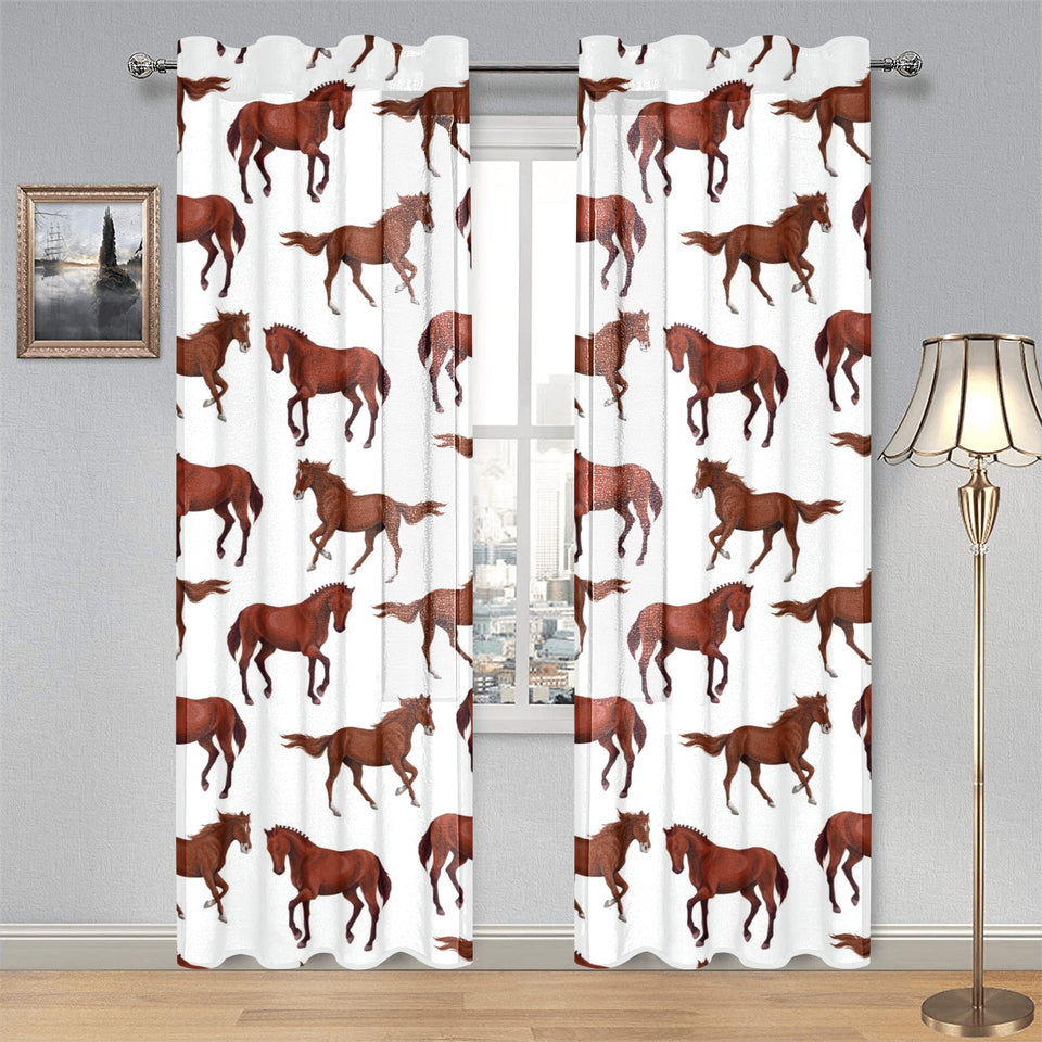 Horses running pattern background Gauze Curtain