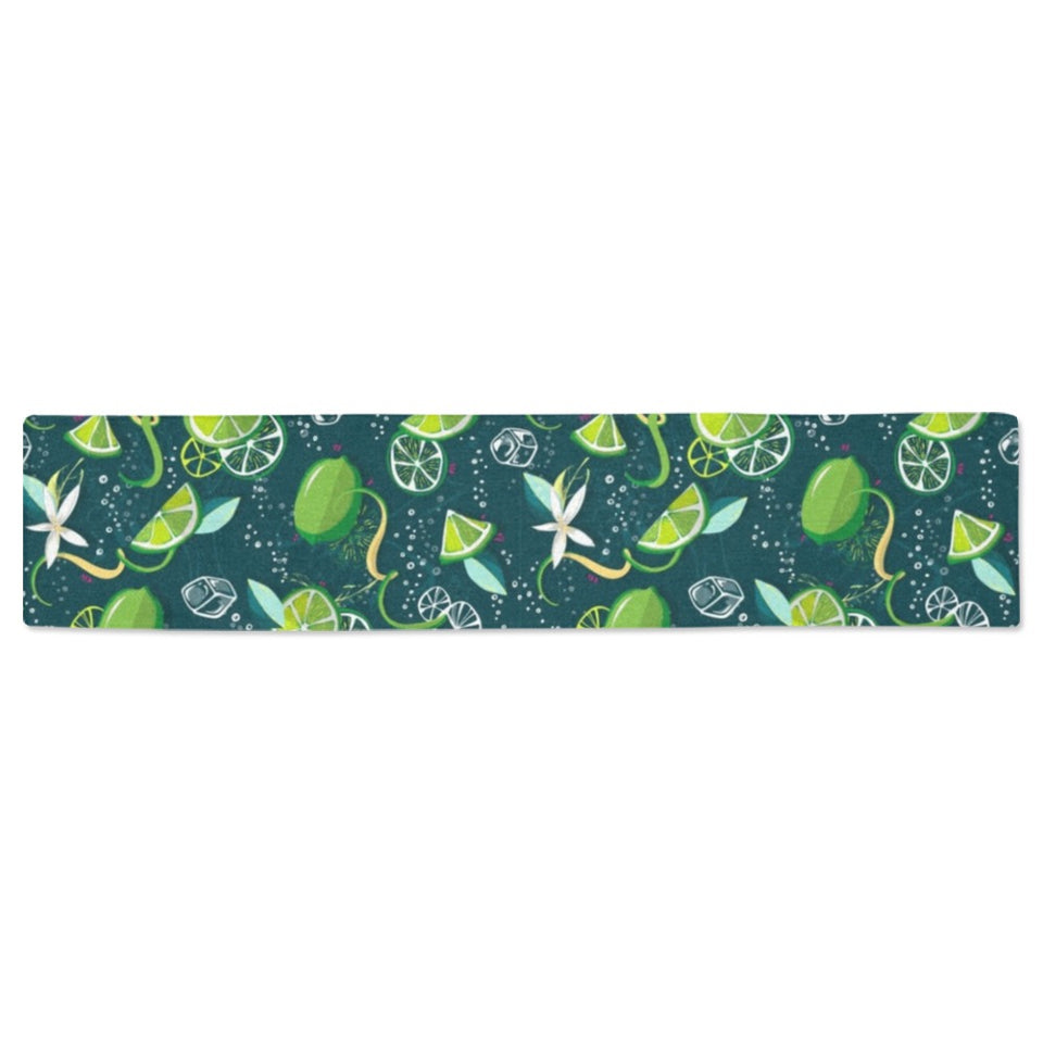 Lime ice flower pattern Table Runner