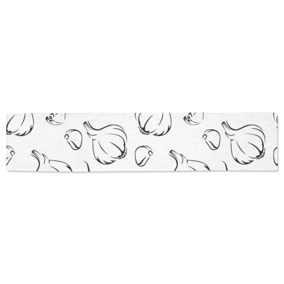 Garlic pattern black white Table Runner