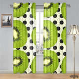 kiwi black dot background Gauze Curtain