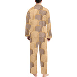 Bread Toast Pattern Print Design 04 Men's Long Pajama Set