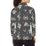 Cute koala pattern Women's Long Sleeve Polo Shirt