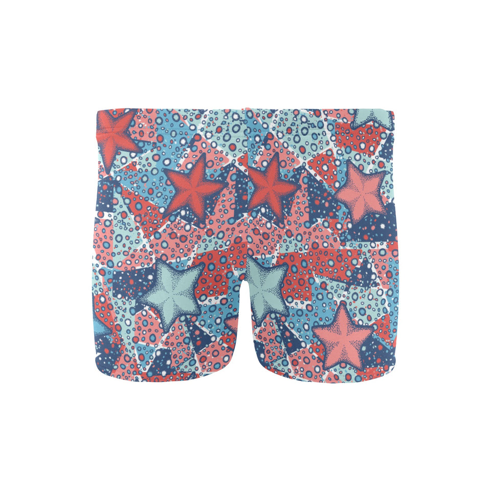 Hand drawn colorful starfish Men's Swimming Trunks