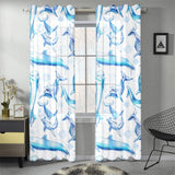 Watercolor dolphin pattern Gauze Curtain