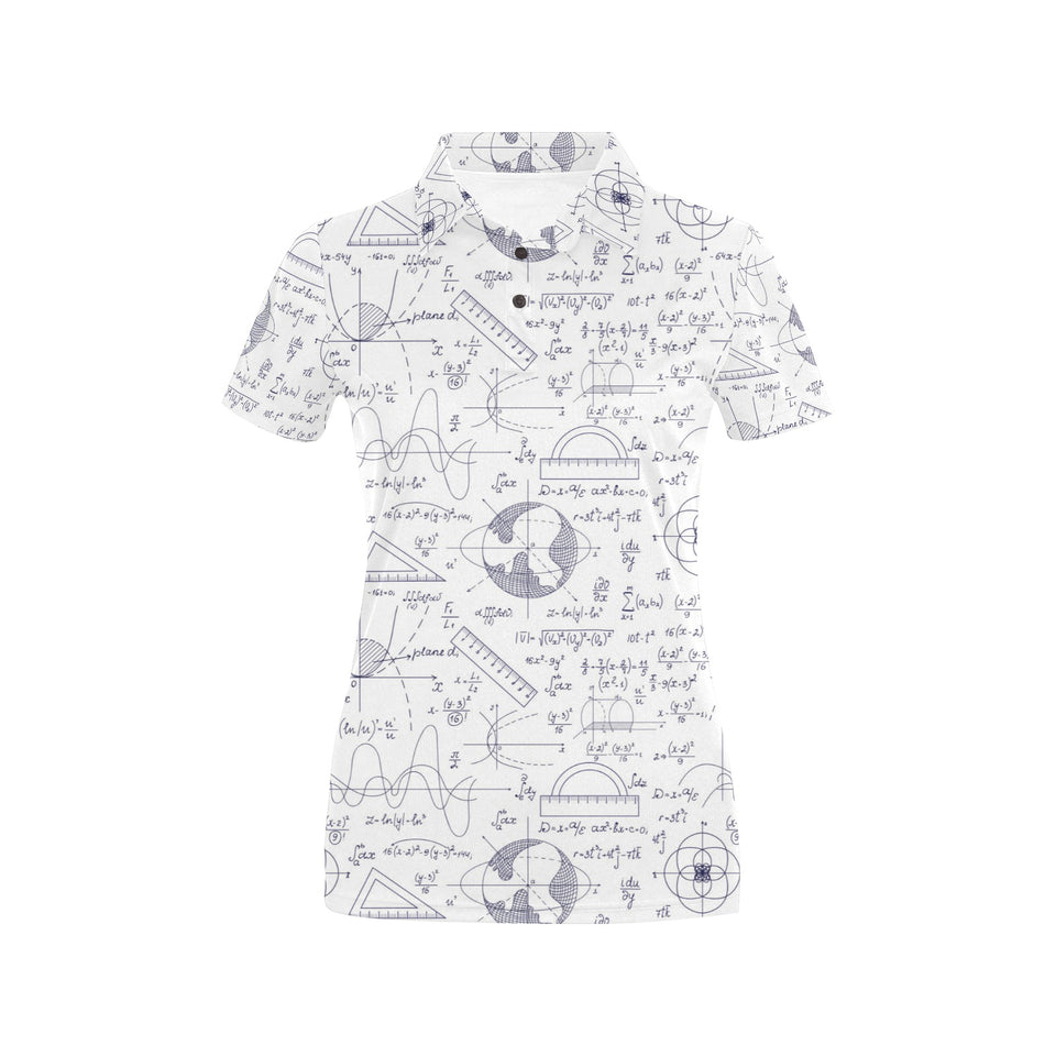 Math Pattern Print Design 03 Women's All Over Print Polo Shirt