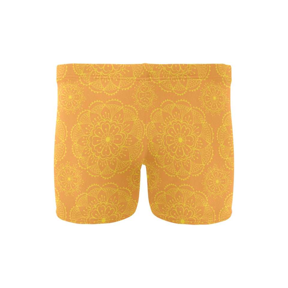 Orange traditional indian element pattern Men's Swimming Trunks