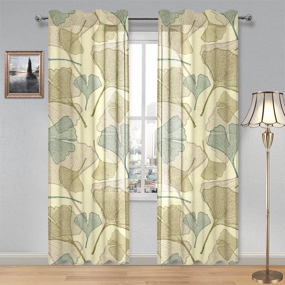 Ginkgo leaves design pattern Gauze Curtain