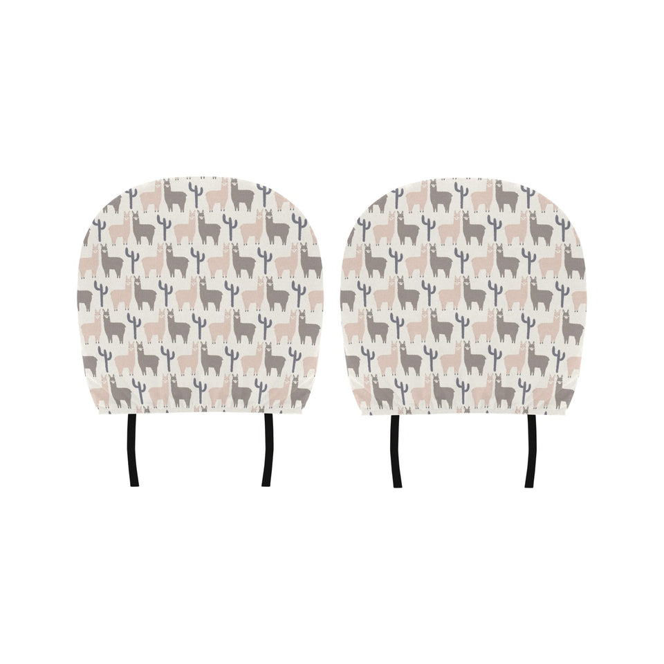 Llama Alpaca pattern Car Headrest Cover