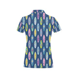 Surfboard Pattern Print Design 03 Women's All Over Print Polo Shirt