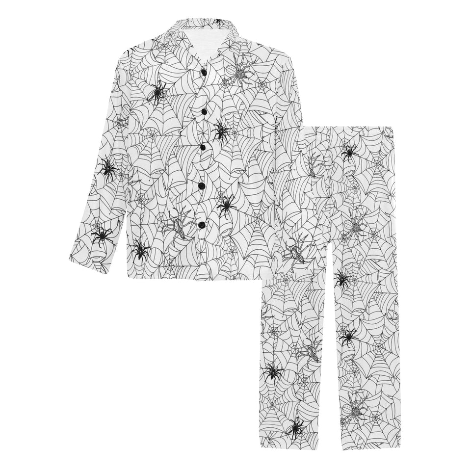 Spider web cobweb pattern Men's Long Pajama Set