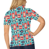 British Pattern Print Design 04 Women's All Over Print Polo Shirt