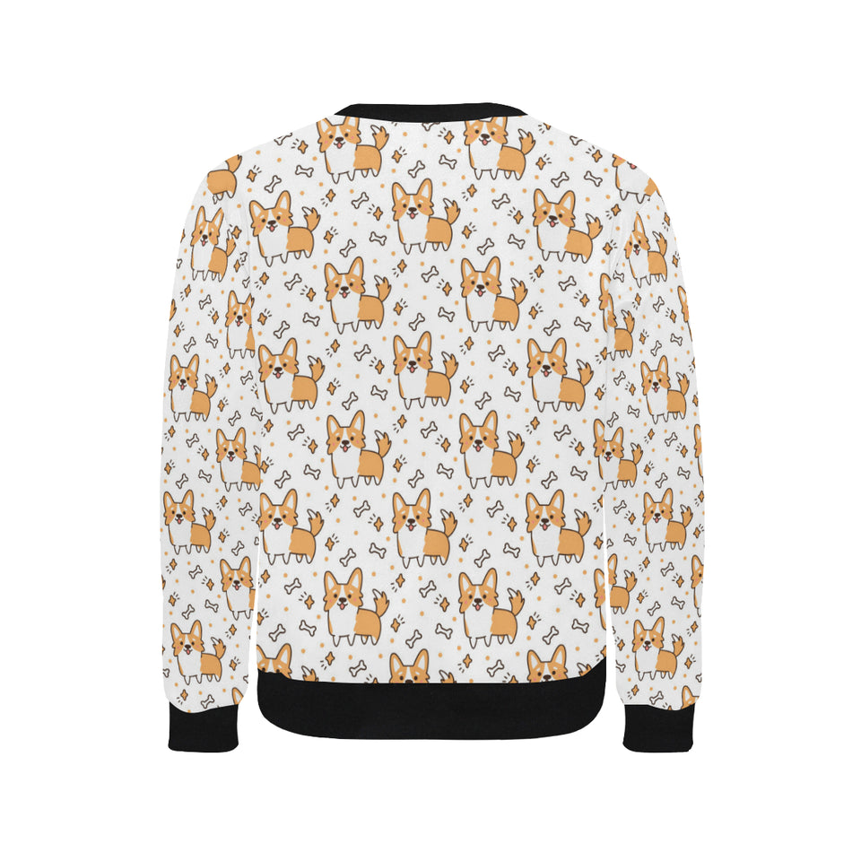Cute corgi heart star bone pattern Men's Crew Neck Sweatshirt