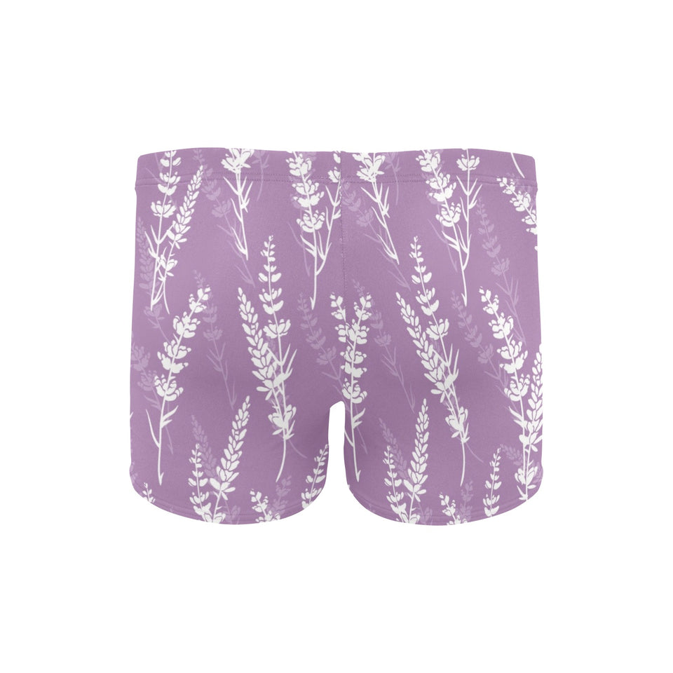 Lavender flowers purple pattern Men's Swimming Trunks