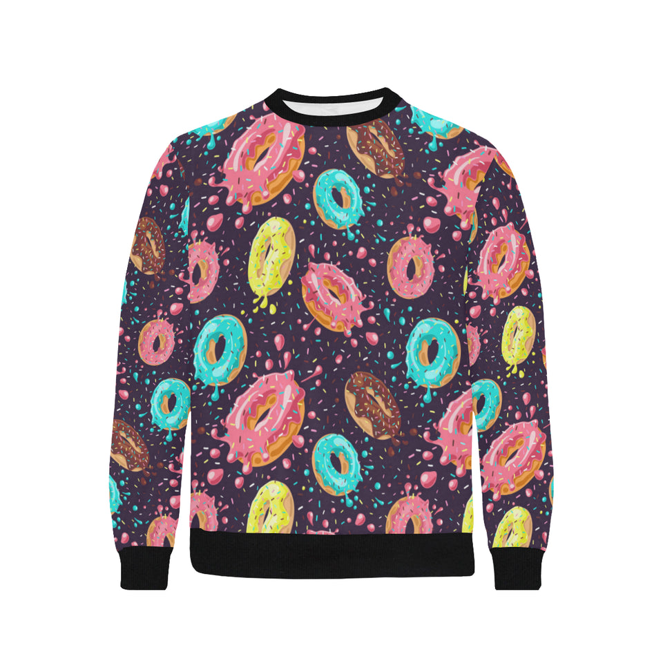 Colorful donut glaze pattern Men's Crew Neck Sweatshirt