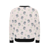 cute raccoons leaves pattern Men's Crew Neck Sweatshirt