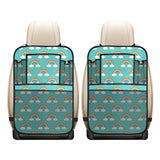 Rainbow pattern green background Car Seat Back Organizer