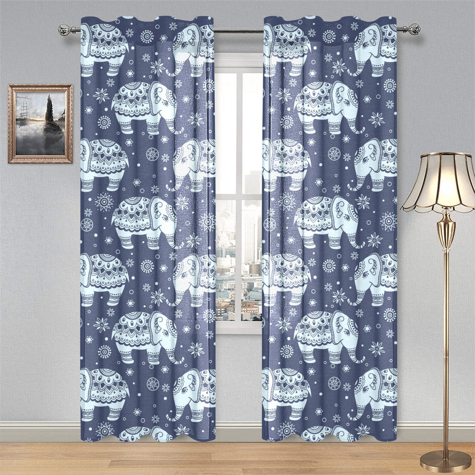 Elephant tribal design pattern Gauze Curtain