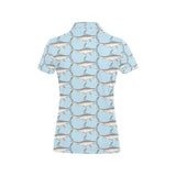 Swordfish Pattern Print Design 01 Women's All Over Print Polo Shirt