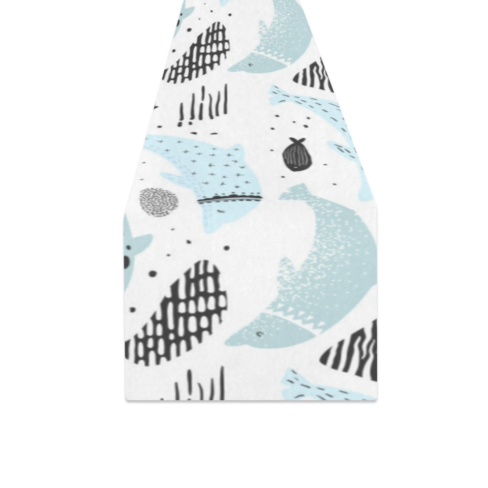 Cute dolphins Childish Style pattern Table Runner