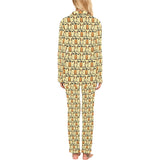 English Bulldog Pattern Print Design 02 Women's Long Pajama Set