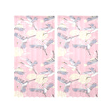 Japanese crane rose pattern Gauze Curtain