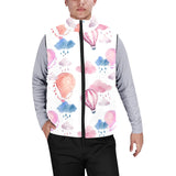 Watercolor air balloon cloud pattern Men's Padded Vest