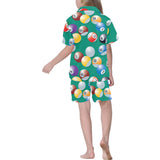 Billiard Ball Pattern Print Design 01 Kids' Boys' Girls' V-Neck Short Pajama Set