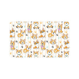 Cute dog corgi striped background pattern Doormat