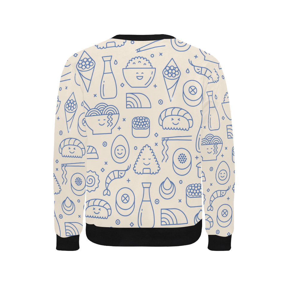 Cute sushi icon pattern Men's Crew Neck Sweatshirt