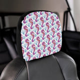 Purple seahorse blue coral pattern Car Headrest Cover