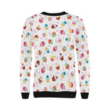 Cake cupcake design pattern Women's Crew Neck Sweatshirt