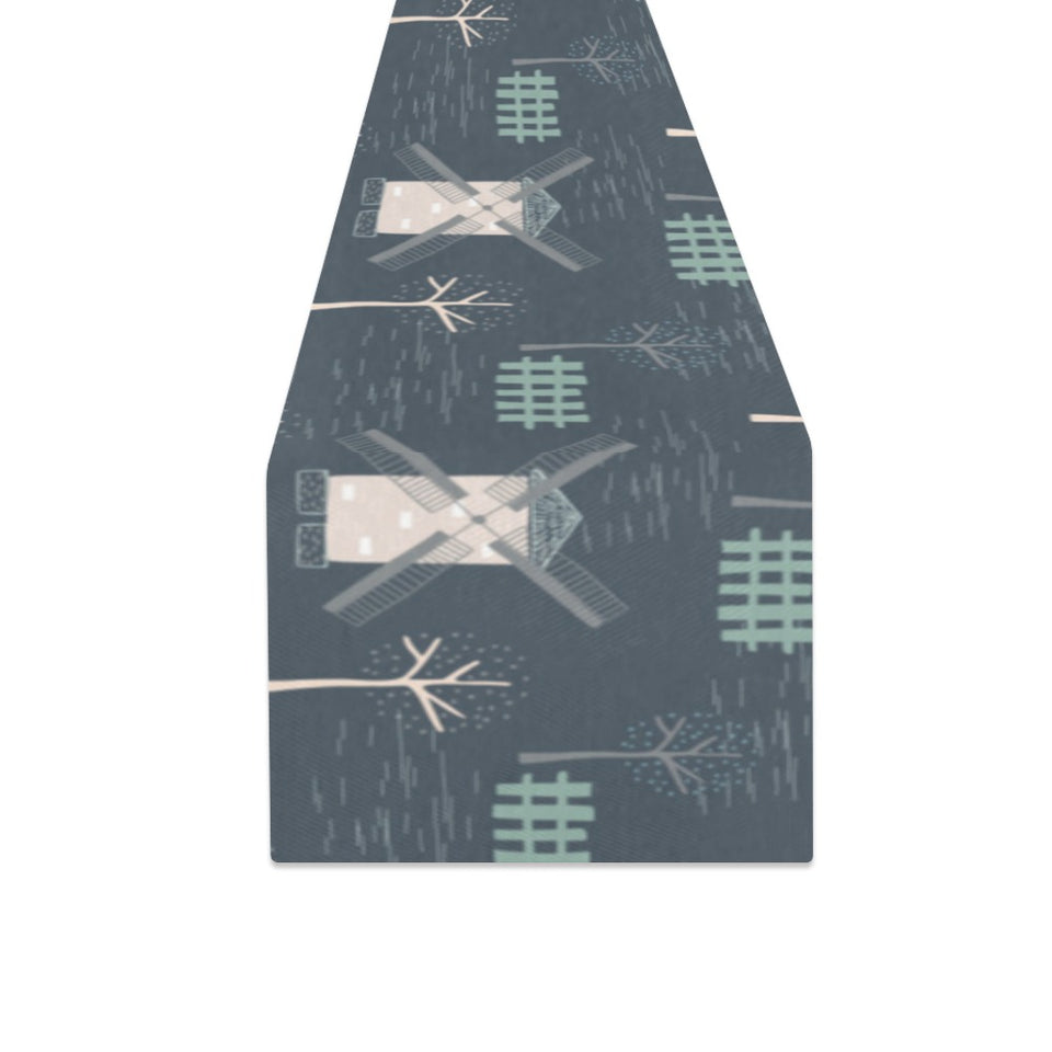 windmill tree pattern Table Runner