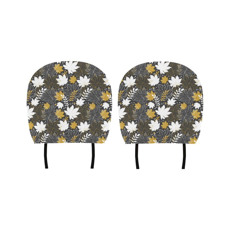 Beautiful gold autumn maple leaf pattern Car Headrest Cover