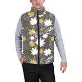 Beautiful gold autumn maple leaf pattern Men's Padded Vest