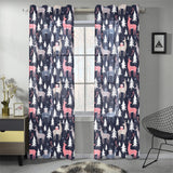 Deers Winter Christmas pattern Gauze Curtain