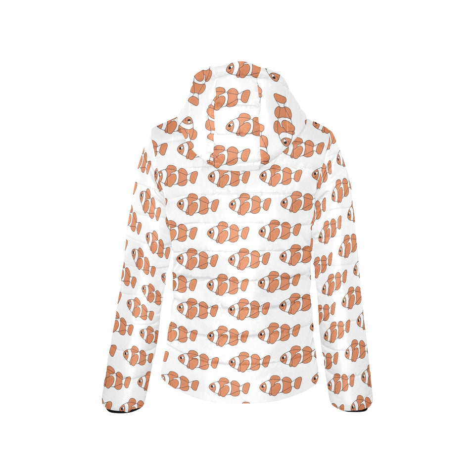 Clown Fish Pattern Print Design 04 Women's Padded Hooded Jacket