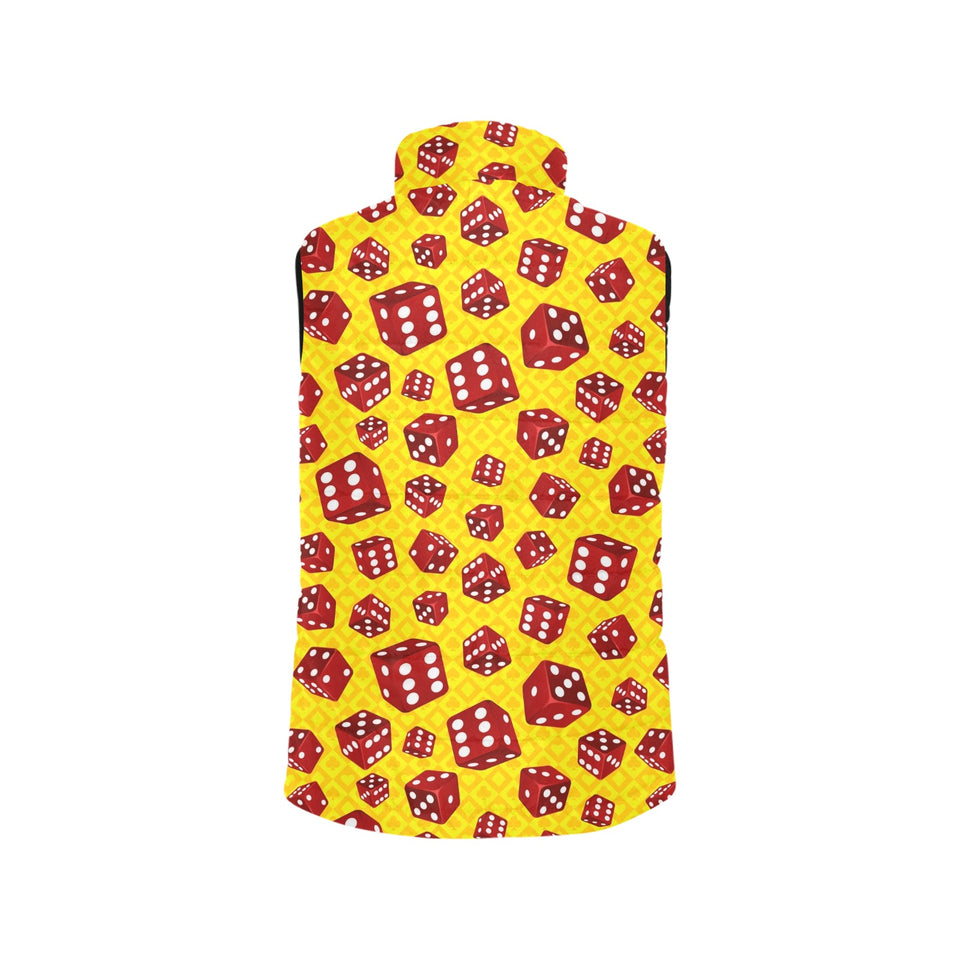 Dice Pattern Print Design 04 Men's Padded Vest