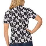 Music Notes Pattern Print Design 01 Women's All Over Print Polo Shirt