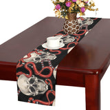 Red snake skull pattern Table Runner
