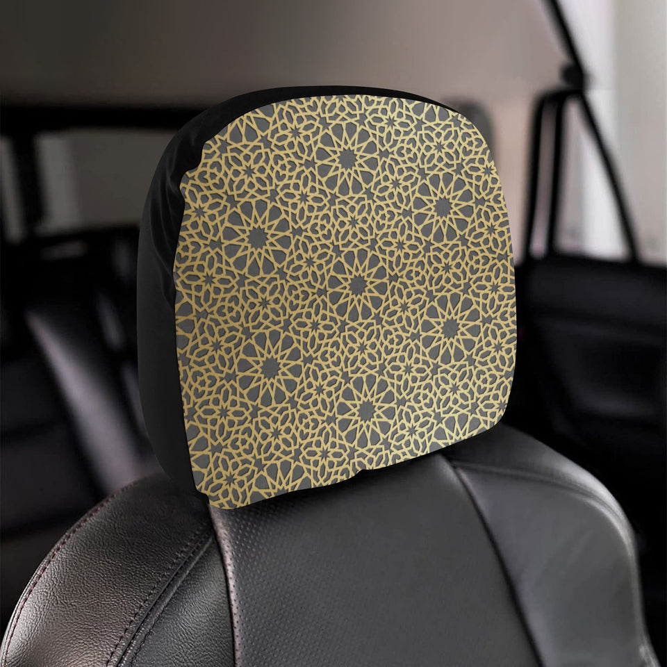 arabic star gold pattern Car Headrest Cover