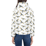 Eagle Pattern Print Design 03 Women's Padded Hooded Jacket