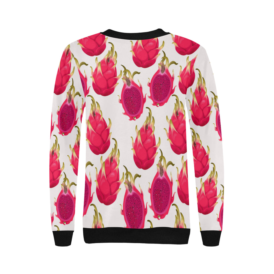 dragon fruits design pattern Women's Crew Neck Sweatshirt