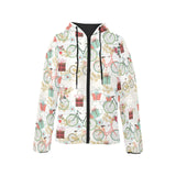 Bicycle Pattern Print Design 05 Women's Padded Hooded Jacket