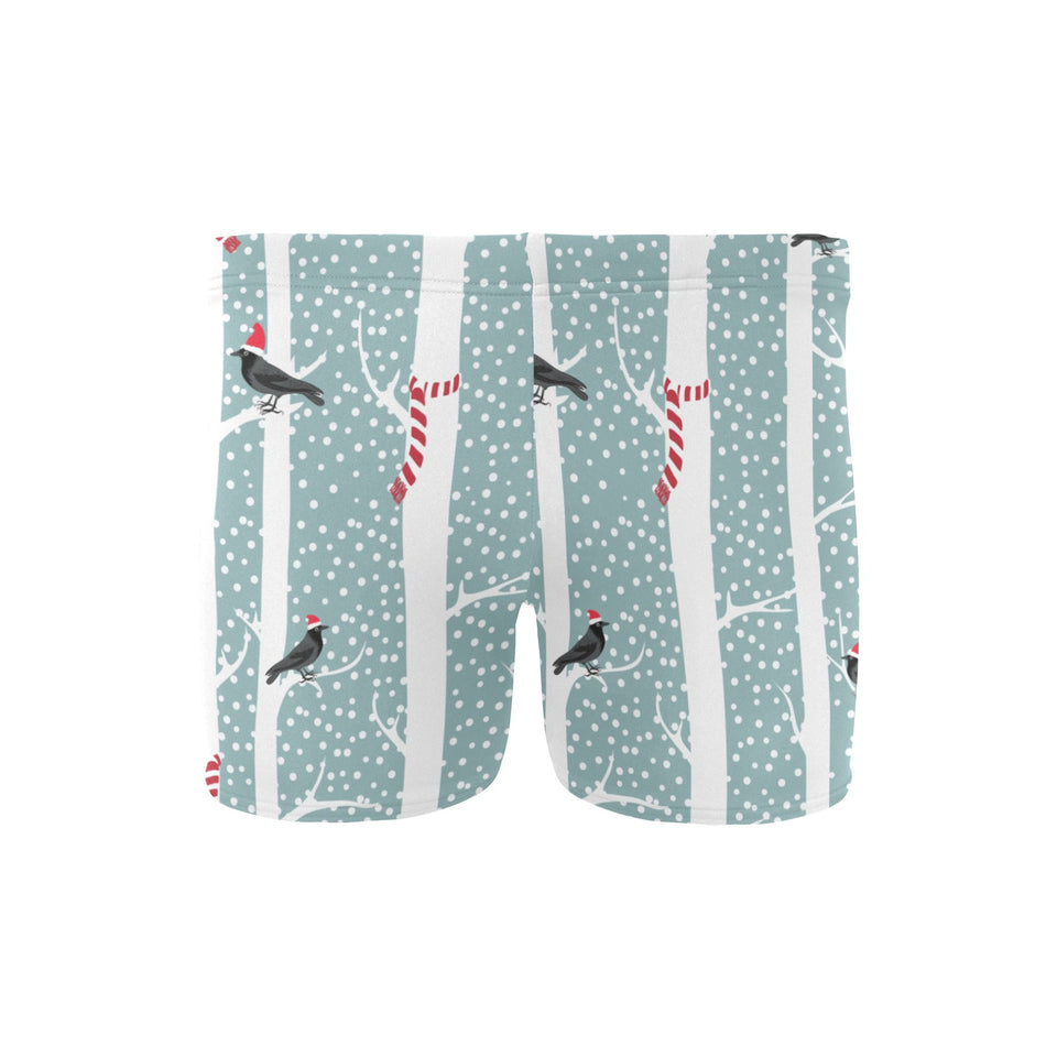 Crows christmas hat scarf Men's Swimming Trunks