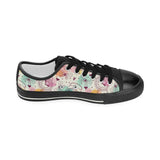 Clock butterfly pattern Kids' Boys' Girls' Low Top Canvas Shoes Black