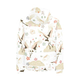Beautiful Japanese cranes pattern Men's Padded Hooded Jacket