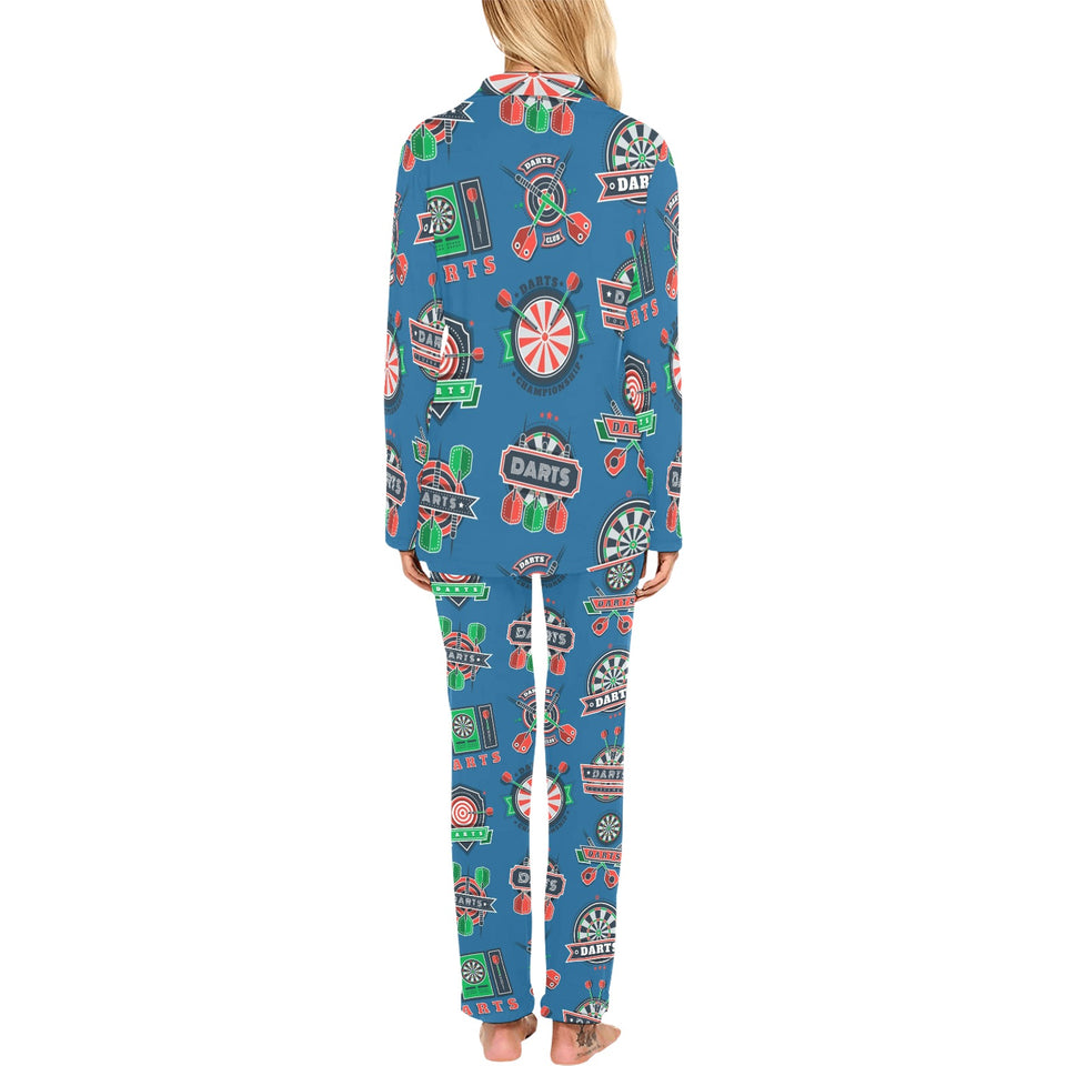 Darts Pattern Print Design 02 Women's Long Pajama Set
