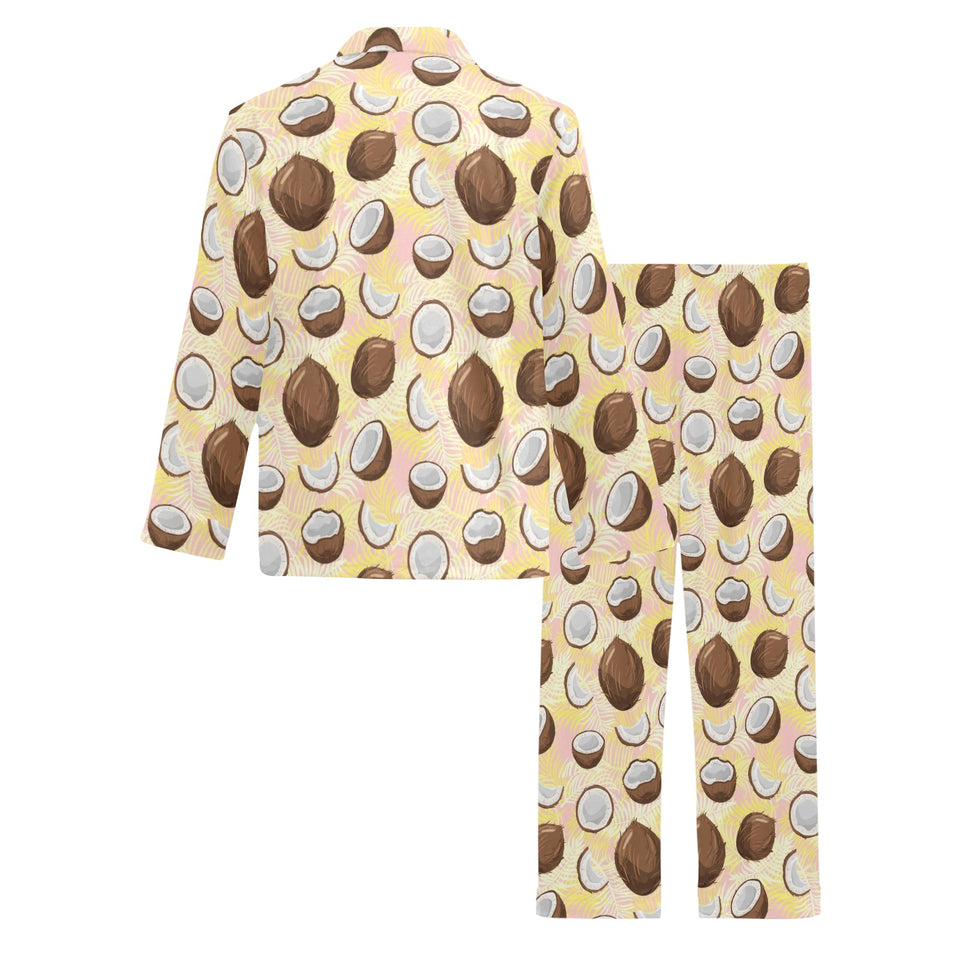 Coconut Pattern Print Design 05 Men's Long Pajama Set